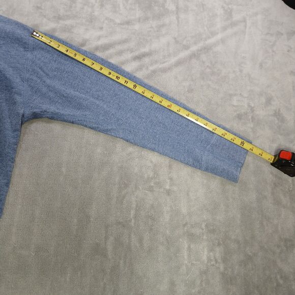 LL Bean River Driver Shirt Mens XXL Henley Wool Traditional 2XL Blue Long Sleeve - Picture 6 of 7